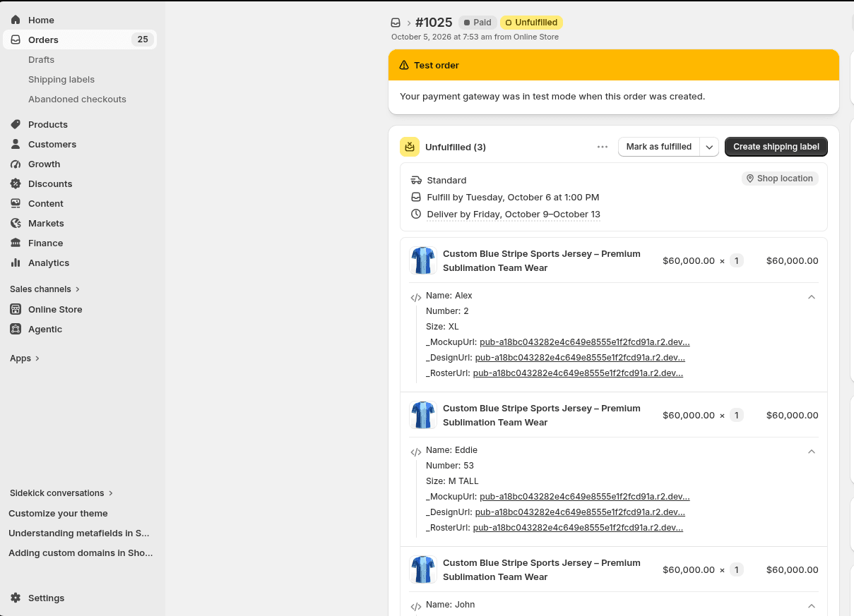 View the order in Shopify admin - screenshot 1
