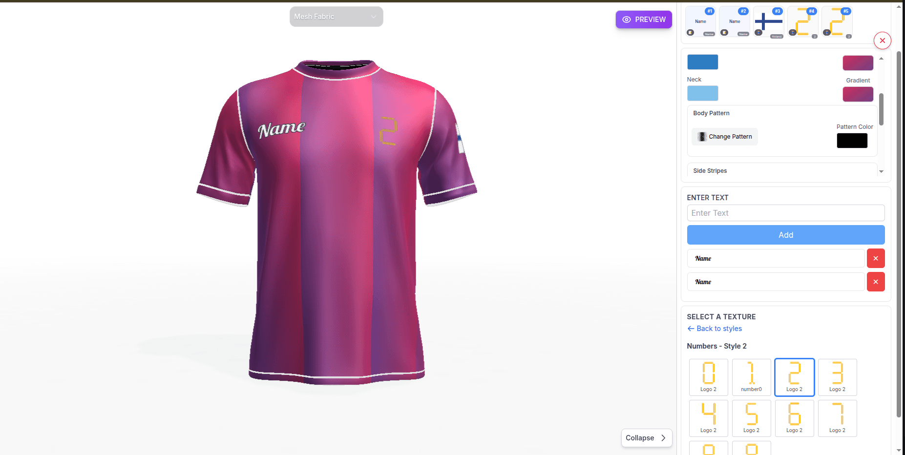 Open the customizer and design your jersey - screenshot 3