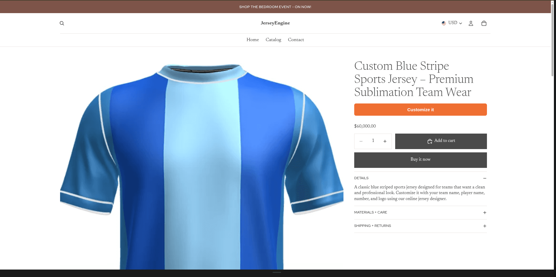 Open the customizer and design your jersey - screenshot 1